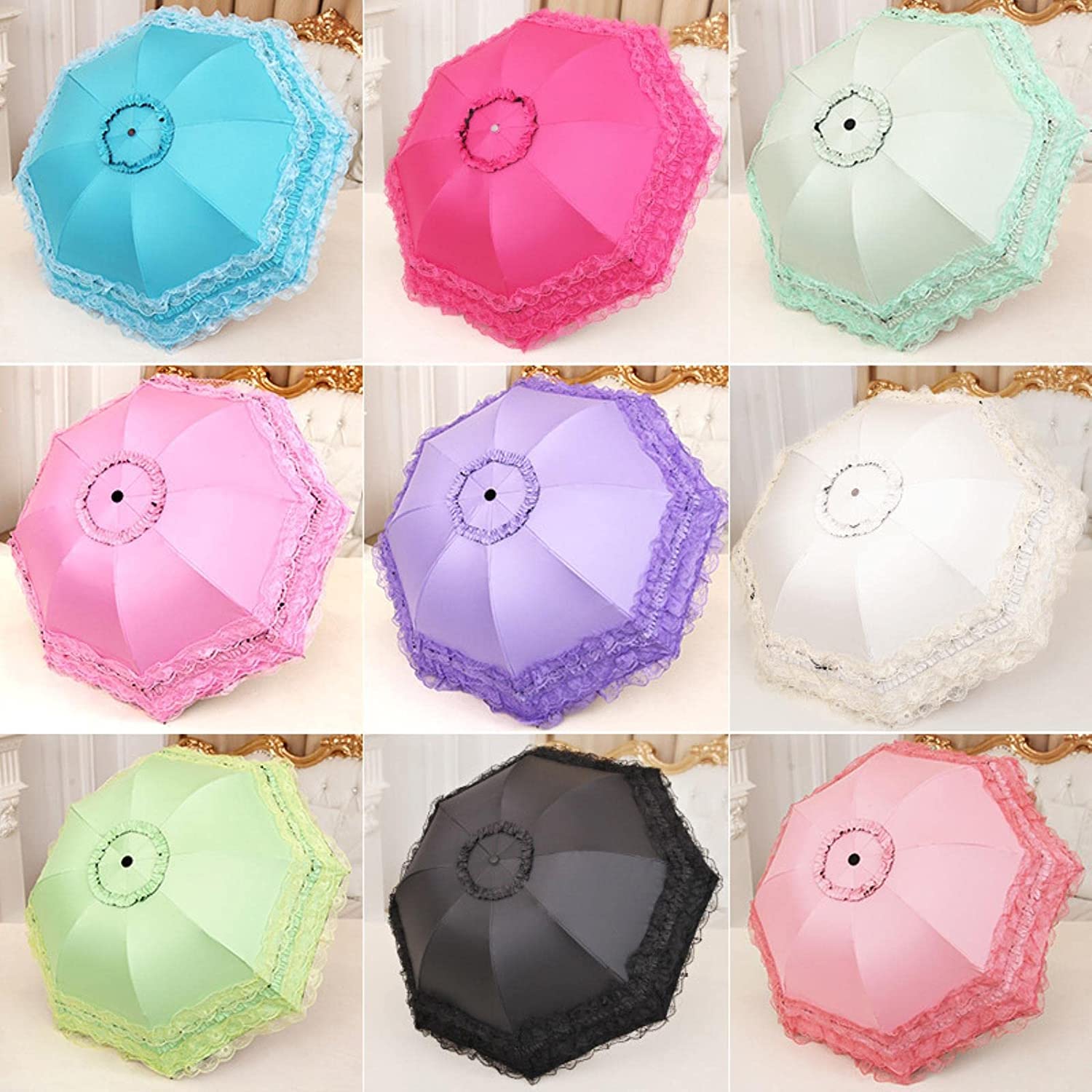 Paraguas para Lluvia Paraguas Manual Paraguas Sol Lluvia Paraguas para Mujer Protección UV Paraguas Plegable Sombrilla Paraguas De Viaje Paraguas