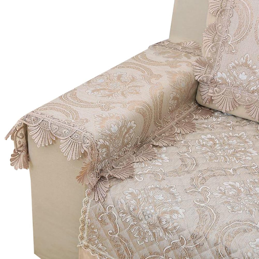 GORGECRAFT 2Pcs 76x60.5cm Coffee Armrest Chair Covers Couch Arm Covers Comfortable Non-Slip Lace Furniture Protector Washable Armchair Recliner Headrest Slipcovers for Sofa Chair Protectors
