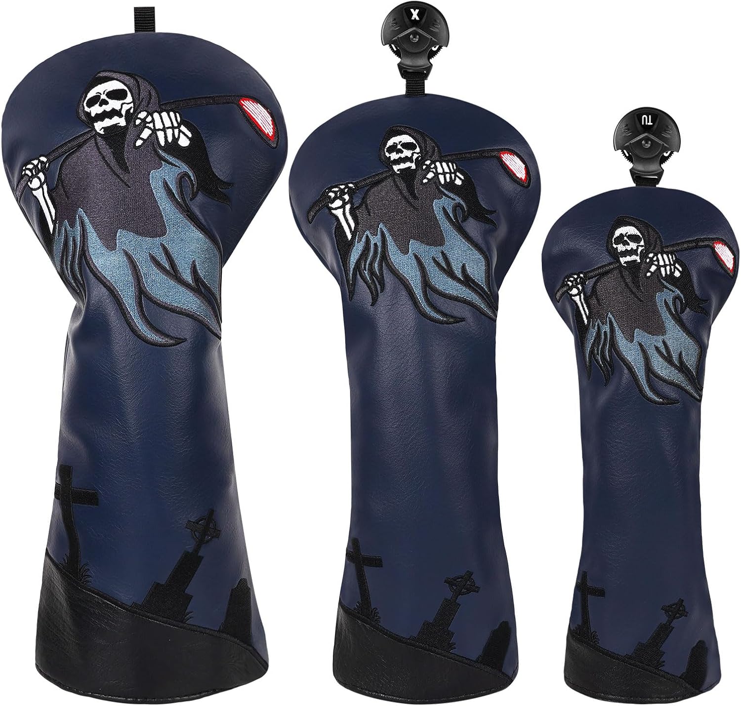 Golf Club Head Cover Golf Head Cover Driver Headcover Fairway Wood Headcover Hybrid Club Head Cover Embroidered Leather