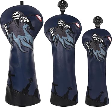 Golf Club Head Cover Golf Head Cover Driver Headcover Fairway Wood Headcover Hybrid Club Head Cover Embroidered Leather