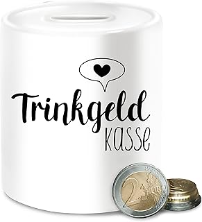Spardose Trinkgeldkasse I Trinkgeld Sparbüchse - Unisize - Weiß - trinkgeldkaasse Geschenk Friseurin kaffeekasse frisör spardosen Geschenke für frisöre kaffekasse kaffeekassen arztpraxis