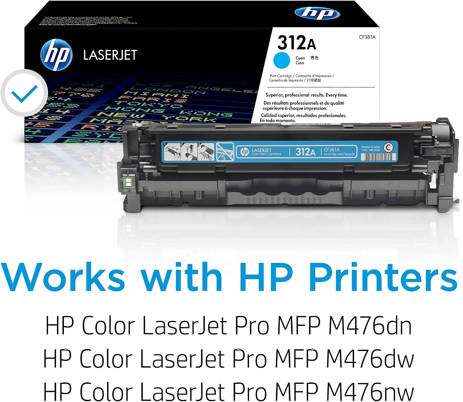 Amazon.com: HP 312A | CF381A | Cartucho de tóner | Cian | Funciona con HP  Color LaserJet Pro M476 : Electrónica