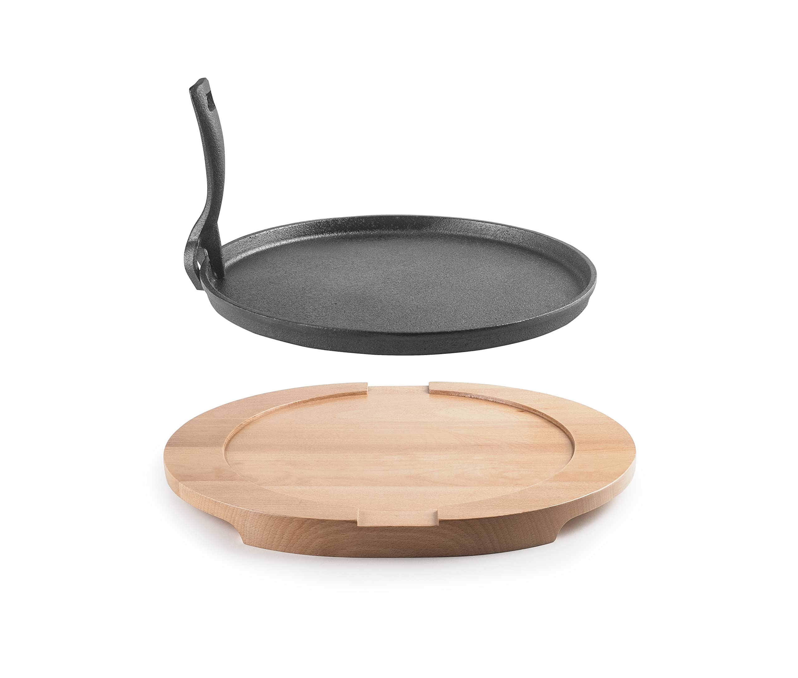 IBILI - 627030 - Piatto in ghisa + base di legno, 30 cm
