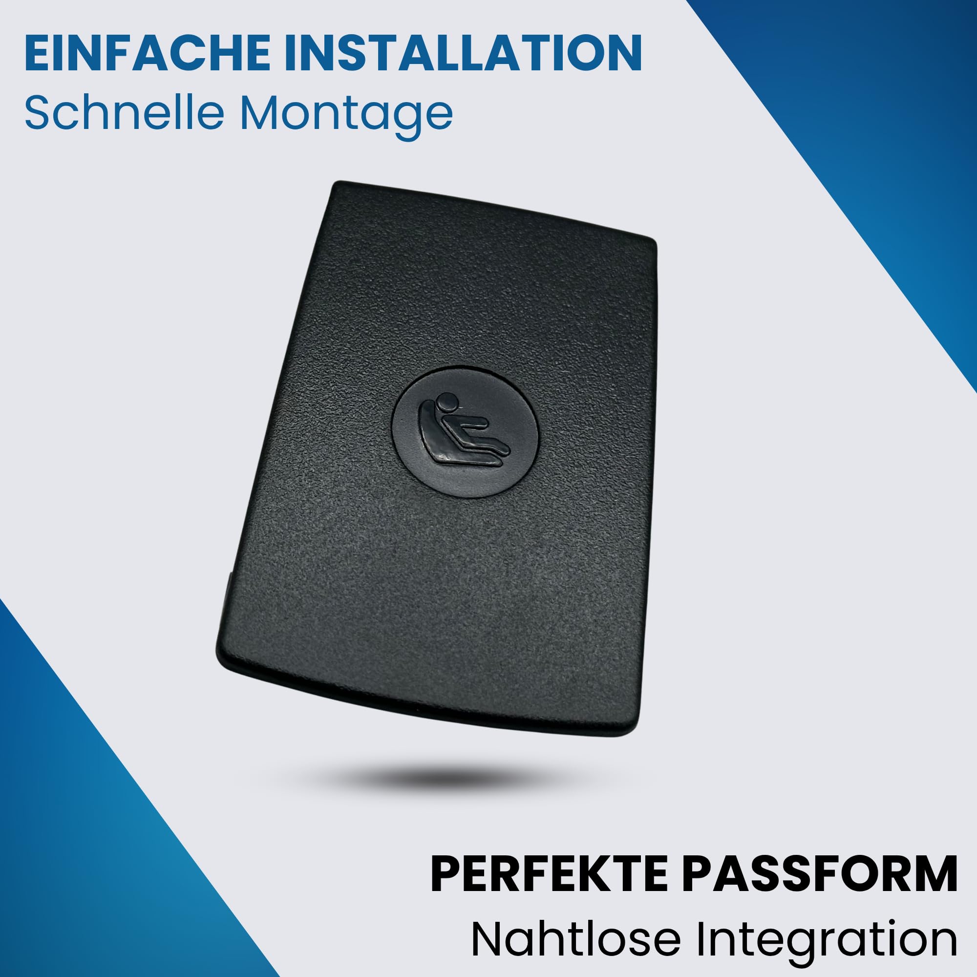Premium ISOFix Abdeckklappe für BMW - Passgenau für 1er, 2er, 3er, 4er und X1 Modelle - OE-Qualität (E81, E90, F20, F30) (Schwarz, 3 Stück)