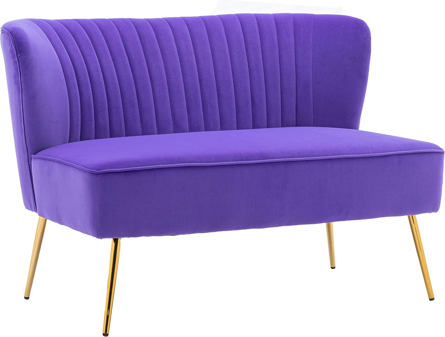 ZOBIDO Velvet Couch Modern Loveseat Sofa Twin Size Contemporary Sofas Upholstered with Contemporary Velvet Upholstered Sofa Couch for Living Room and Bedroom (Purple)