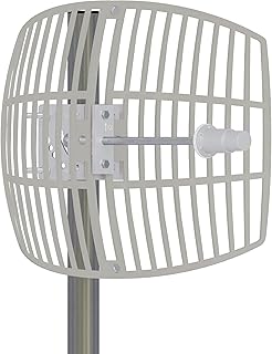 Antena WiFi 5 GHz 24 dBi – Recepción hasta 10 km, resistente al exterior, incluye cable de baja pérdida 10 m, compatible con SMA y RP-SMA