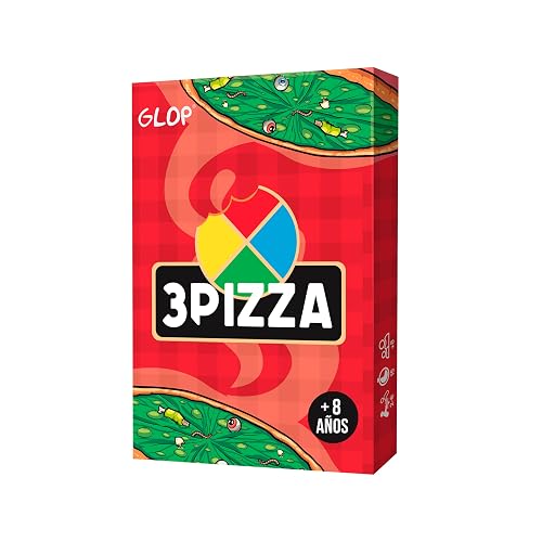 Glop 3Pizza, Juegos de Mesa Niños +8 años y Adultos, Juegos de Cartas