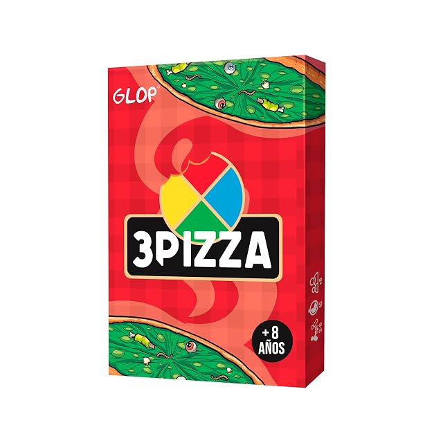 Glop 3Pizza, Juegos de Mesa Niños +8 años y Adultos, Juegos de Cartas