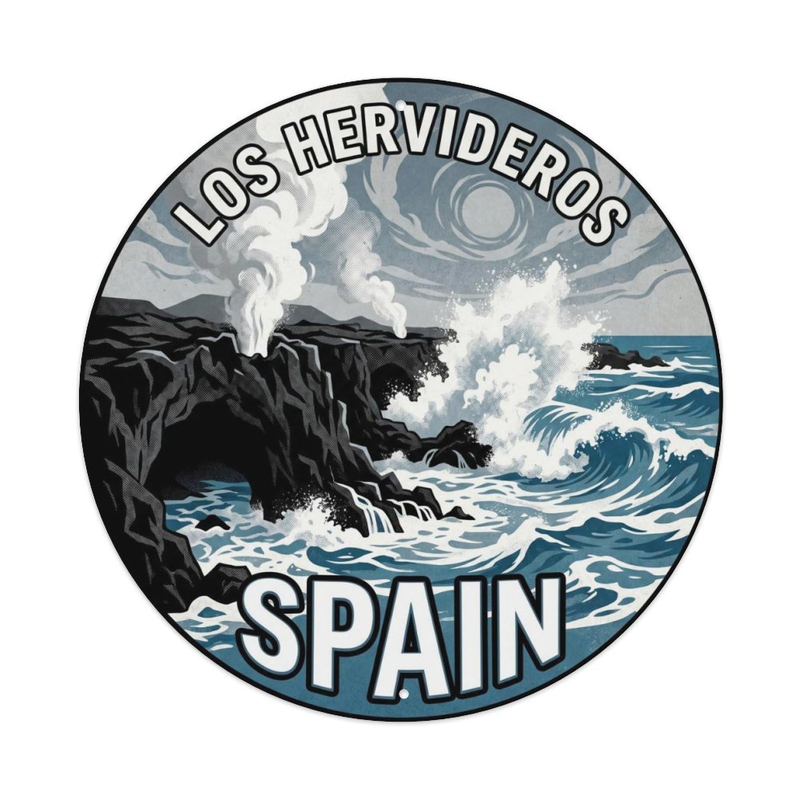 Lanzarote Los Hervideros Spain Landmark Travel Metal Tin Sign