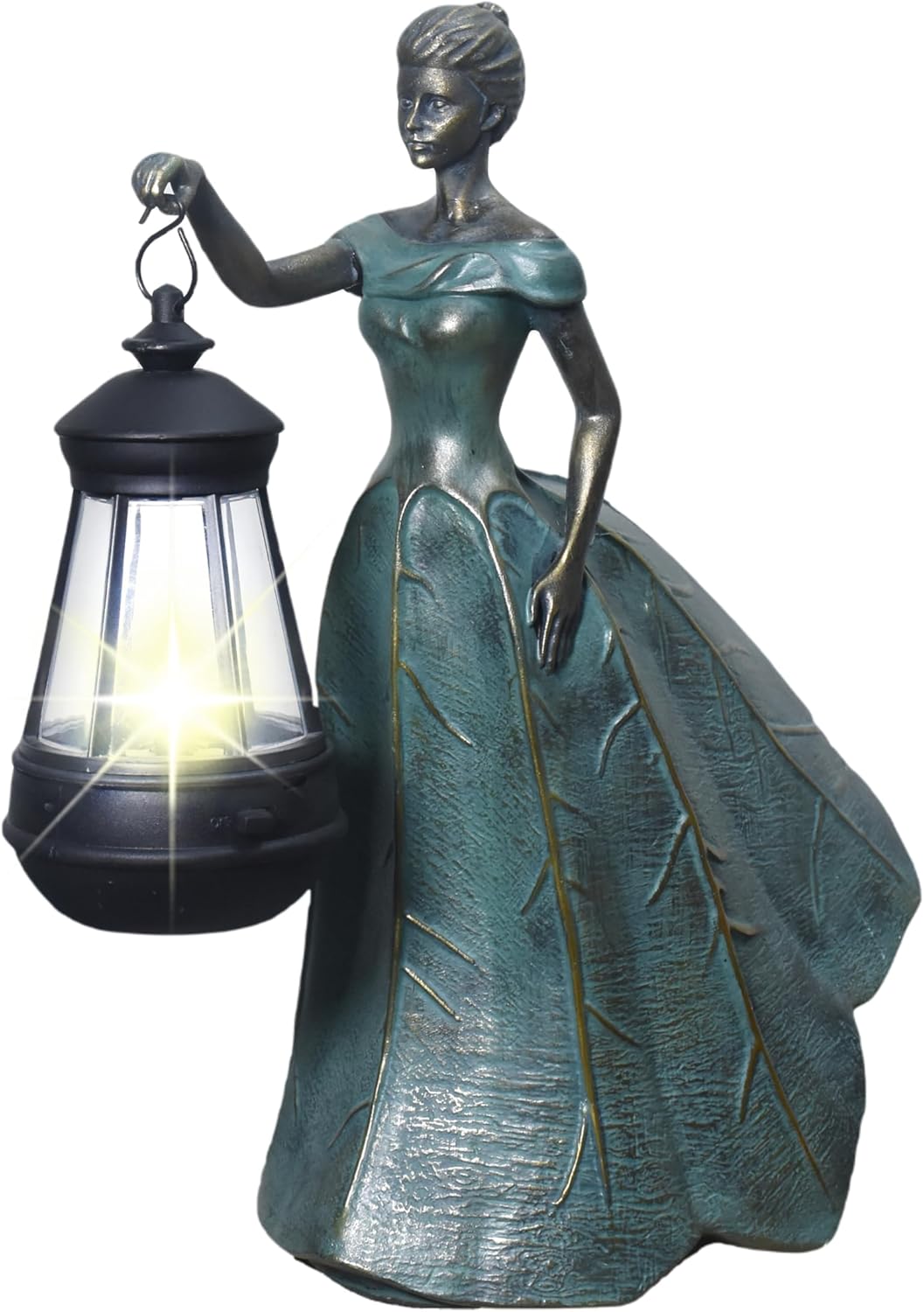 Fairy Garden Statue Solar Garden Decor Resin Fairy Statue with Lights Angel Fairy Decor Outdoor Yard Statues Gardening Gifts for Women 9.5 * 5.5 * 11.5 Inch