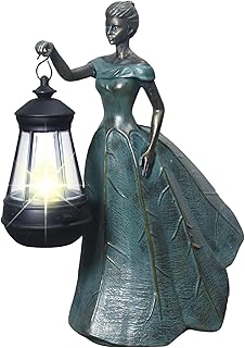 Fairy Garden Statue Solar Garden Decor Resin Fairy Statue with Lights An...