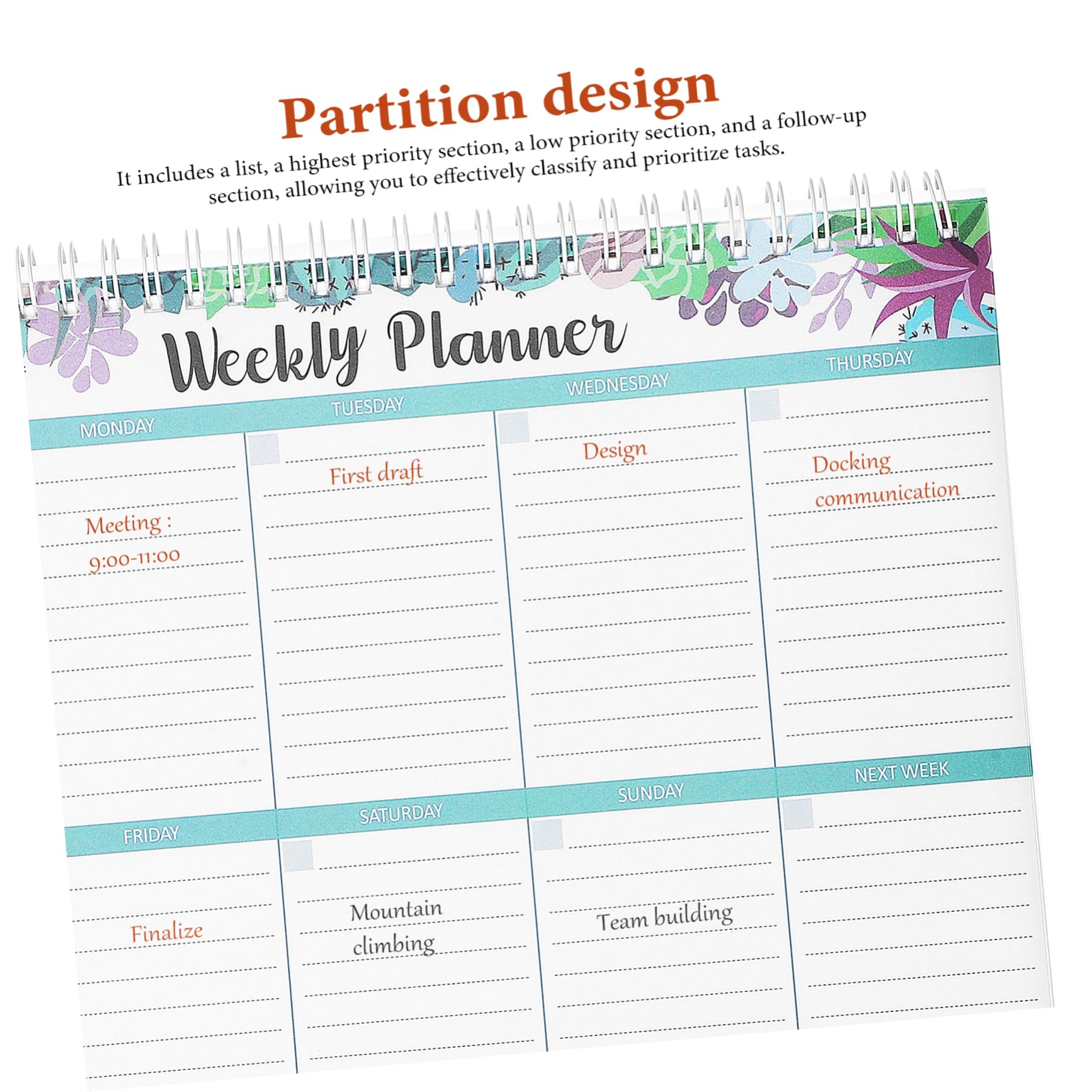 DOITOOL 4 Pezzi Planner Settimanale Scrivania con Attività e Tracker Abitudini Taccuino Organizzativo per Studenti Insegnanti e Ufficio Carta Resistente per