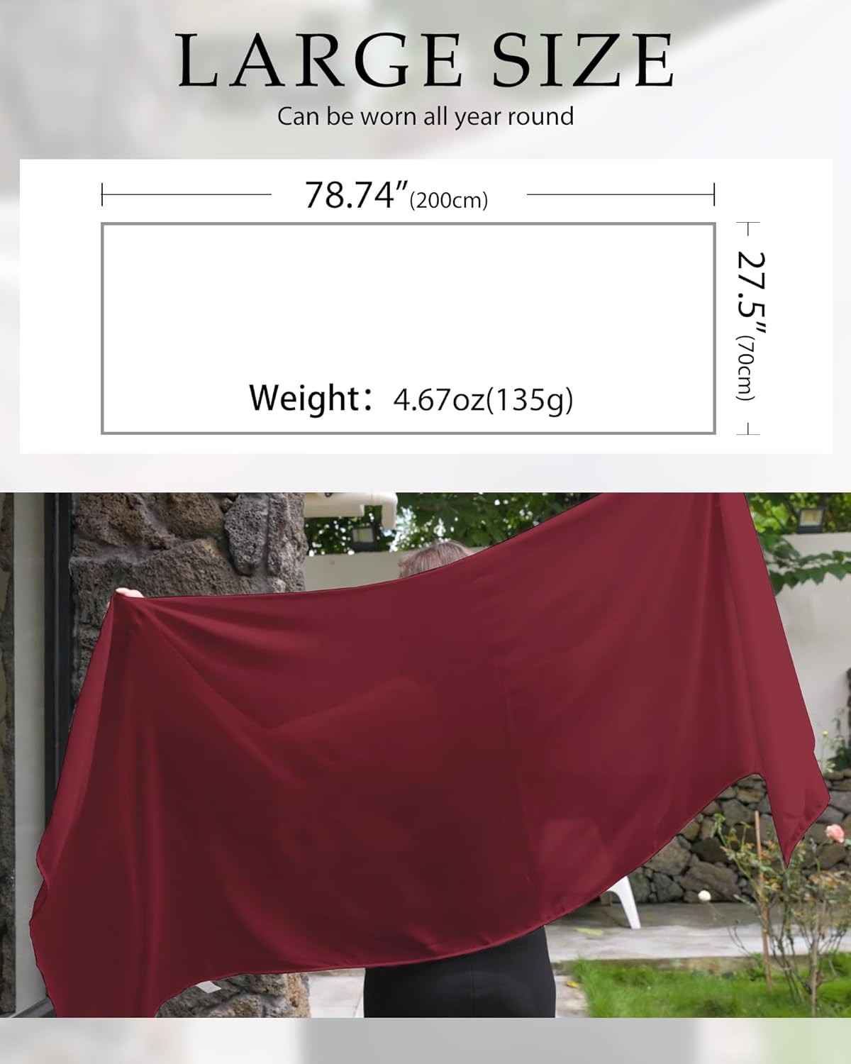 CHICGAL Women's Scarf Shawls and Wraps for Evening Dress Wedding Party Bridal Scarves Sarong Cover Ups - Image 4