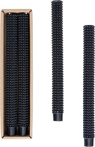 Miniatura 1 de Creative Co-Op Caja cónica de clavos sin perfume, juego de 2, velas negras, 1 pulgada de largo x 1 pulgada de ancho x 10 pulgadas de alto, 2 unidades