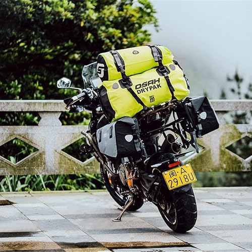 Miniatura 7 de Bolsa impermeable para motocicleta, 500D PVC reflexivo, silla de montar, equipaje seco, accesorios al aire libre (Verde, 40 litros)