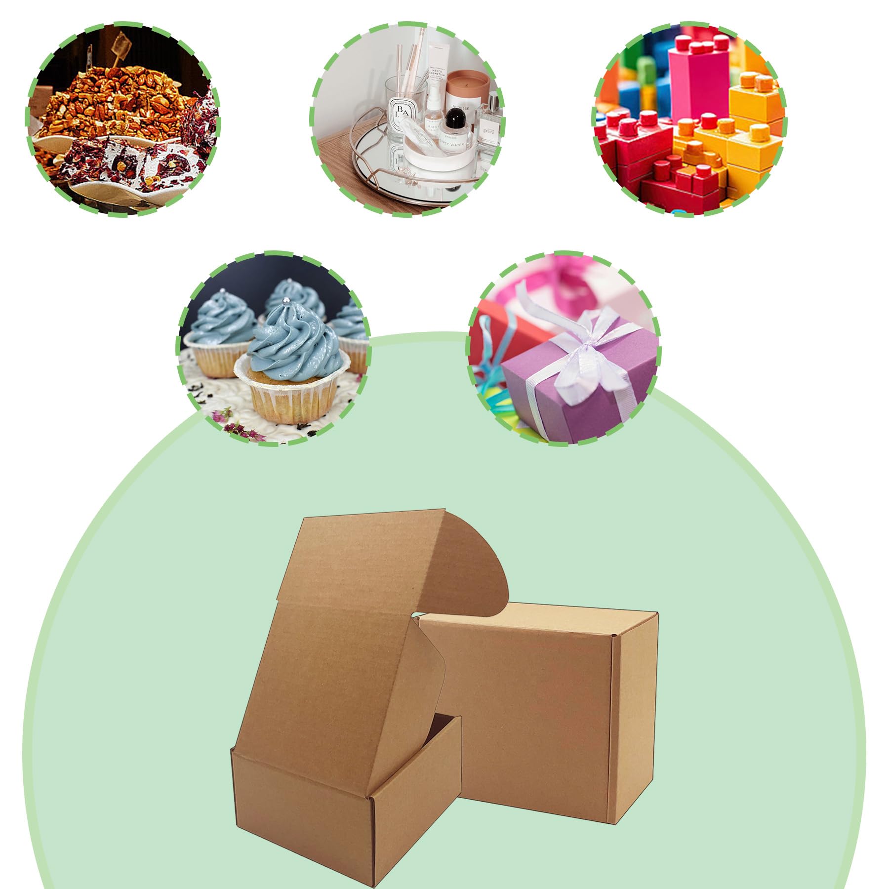 Cajas de envío de 6 x 5 x 3 pulgadas, paquete de 28 cajas de cartón marrón, cajas de regalo pequeñas para embalaje, correo, mudanza y almacenamiento