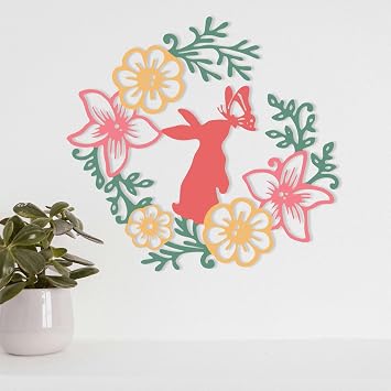 Easter Decorations for Home Easter Wreath for Front Door Decor Cute Bunny Wall Decorations Spring Wall Decor (Colorful 01)