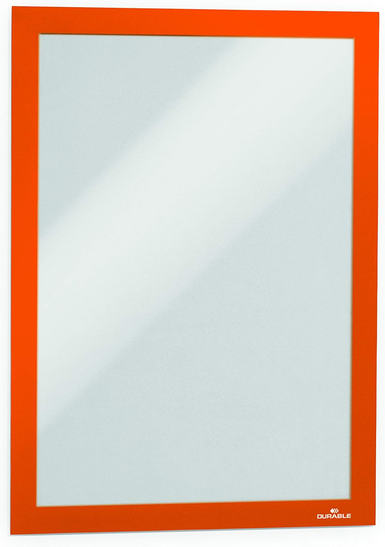 Durable 487209 DIN A4 DURAFRAME Self-Adhesive Magnetic Frame Pack of 2 Document For Professional Internal Signage Attachment, Orange