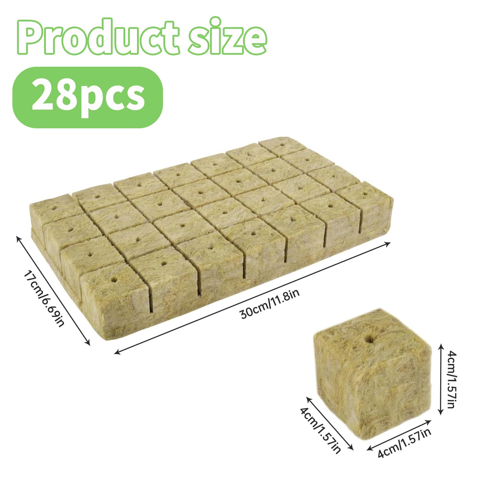 28 Stück Steinwolle Würfel Anzuchtmatte Bodenlos Hydrokultur Anzuchtmatte Set Steinwollwürfel für Stecklinge Klonen Kultivierung 4 * 4 * 4 cm