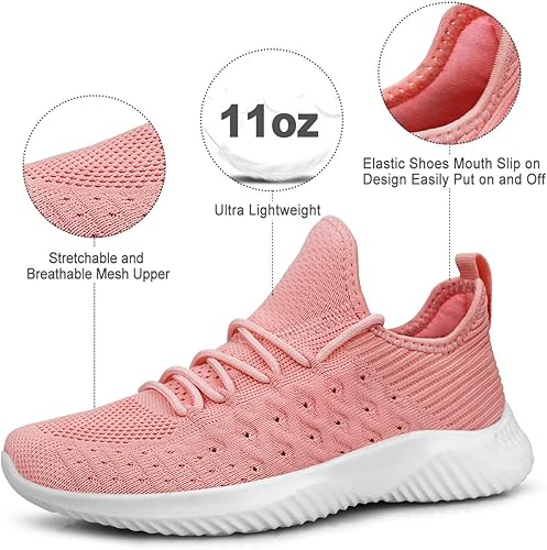 Miniatura 2 de Feethit Zapatos para Caminar sin Cordones para Mujer Zapatos para Correr Antideslizantes Zapatos Transpirables para Entrenamiento Zapatillas Ligeras