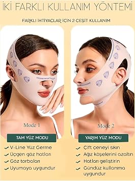 Face Shaper Mask, V Jaw Firming Band, Face and Neck Slimming Mask, Skin Color