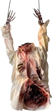 Halloween Body Parts Props - Life Size Bloody Torso Prop for Haunted House, Hanging Corpse Body Prop, Realistic Indoor Outdoor Halloween Yard Decorations