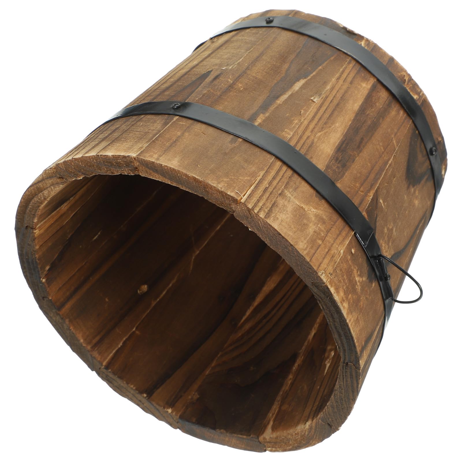 Pot à fleurs en bois Abaodam rond avec poignées pour balcon