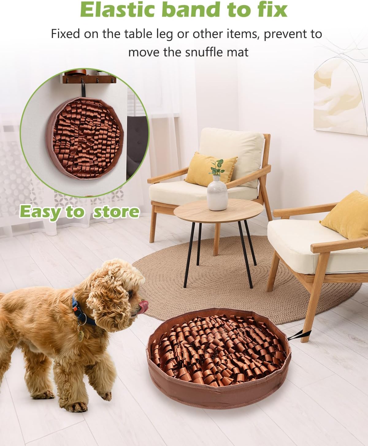KeeKit Snuffle Mat for Dogs, 20x20 Inch Slow Feeder Mat, Interactive Feeding Game for Small & Medium Dogs - Encourages Natural Foraging, Mental Stimulation - Non-Slip Durable Design for Kibble/Treats
