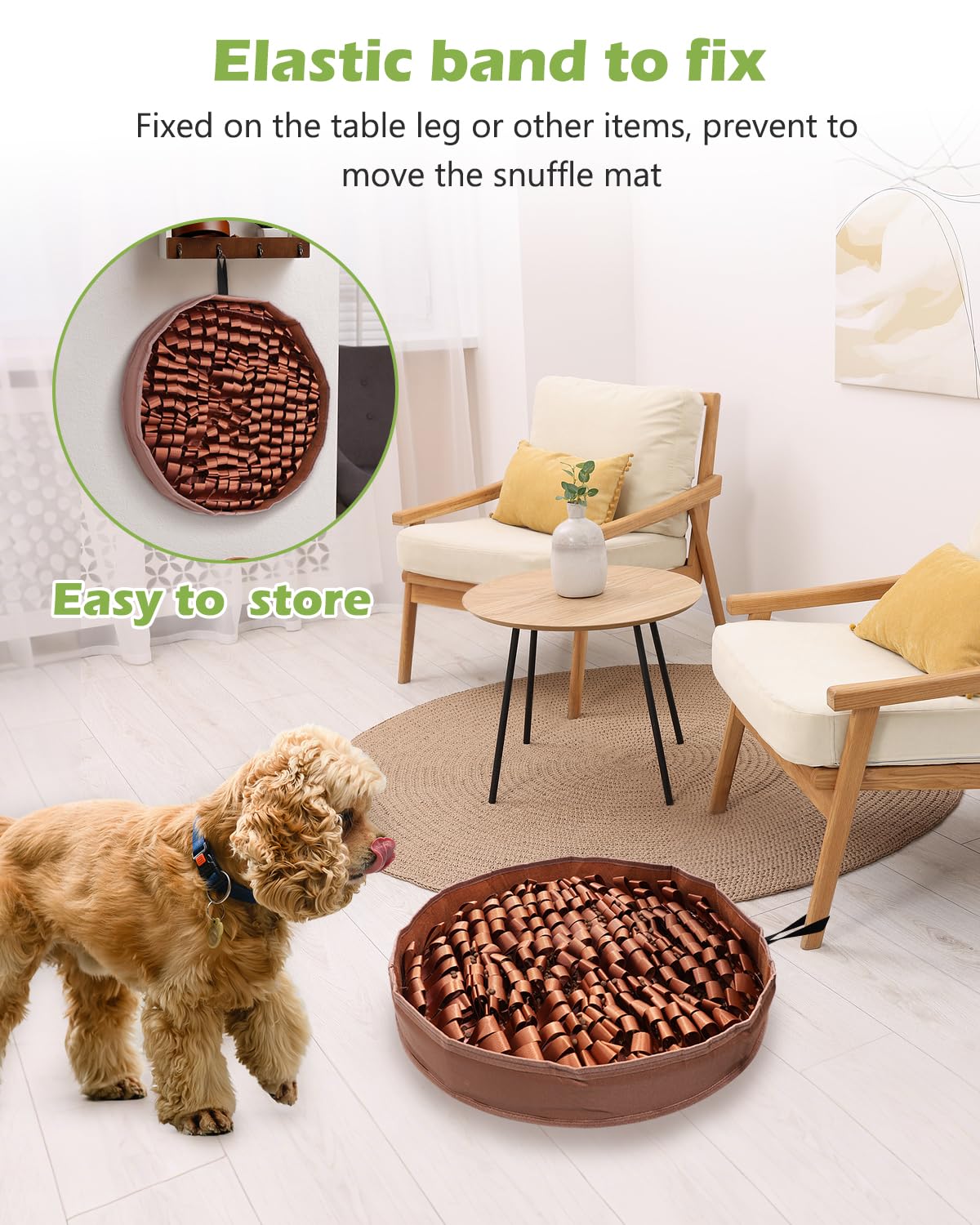 KeeKit Tapete para olfatear para perros, tapete de alimentación lenta de 25 x 25 pulgadas, juego de alimentación interactivo para perros pequeños y medianos, fomenta el forraje natural, estimulación