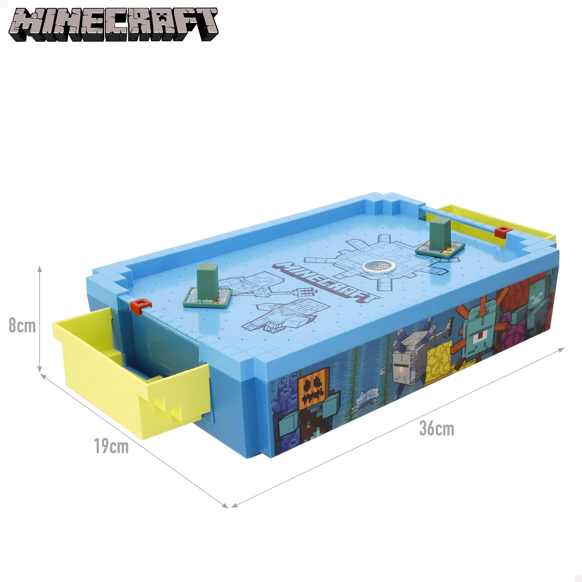 COLORBABY Minecraft Mini Air Hockey Tavolo elettronico, Underwater, Superficie Aria, Segnalibro, Design Premium, Licenza ufficiale, Giochi elettronici, Giochi collezione, Bambini, Adulti (77719)