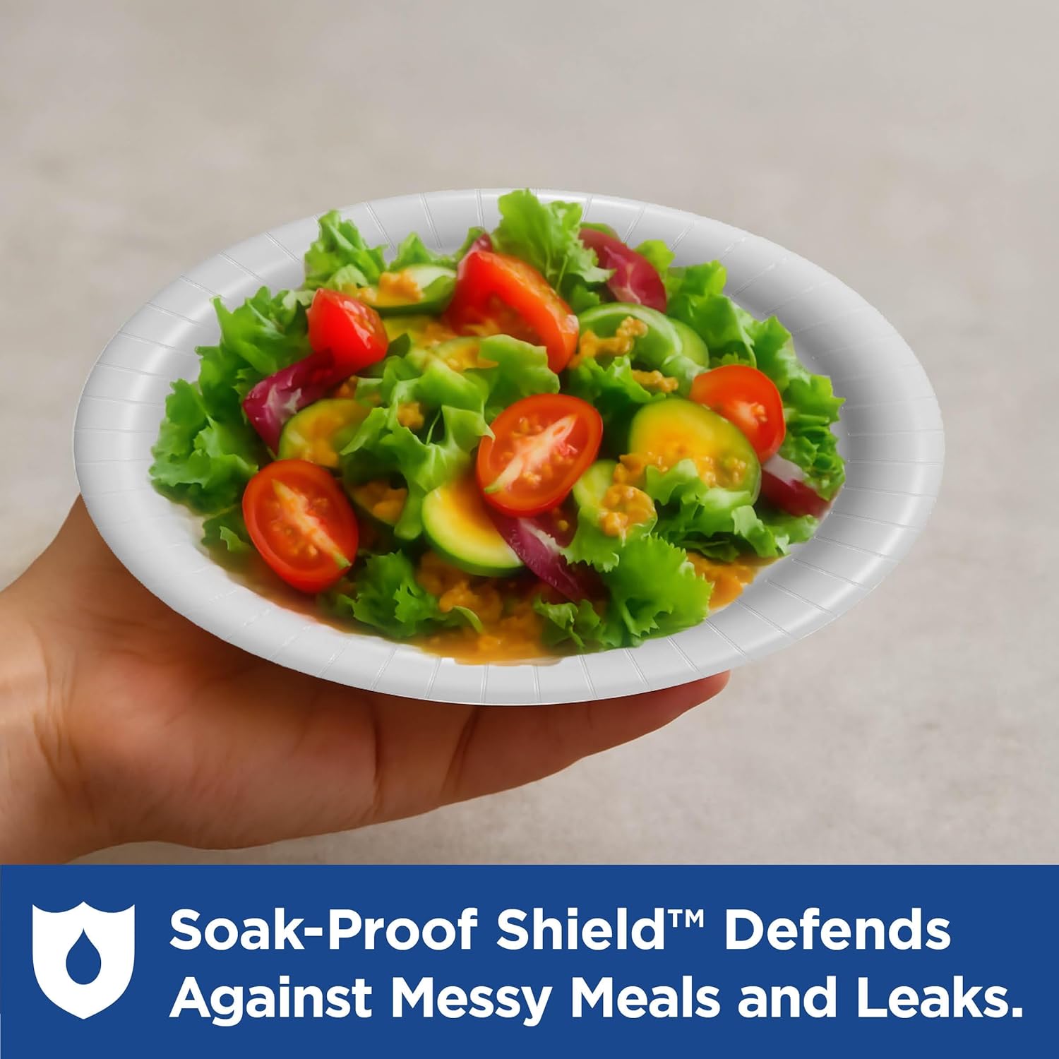 Dixie Ultra 6.8 Inch Medium-Weight Paper Plate by GP PRO, White, 500 Count (125 Disposable Plates Per Pack, 4 Packs Per Case), UX7WH