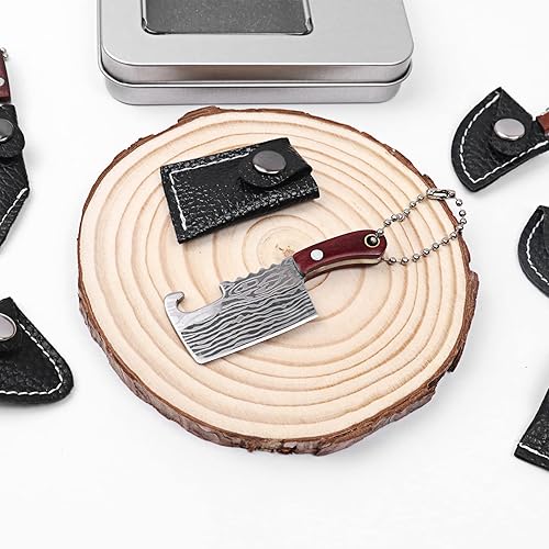 Miniatura 5 de Juego de cuchillos pequeños de Damasco para abridor de paquetes, cortador, abrebotellas, juego de 6