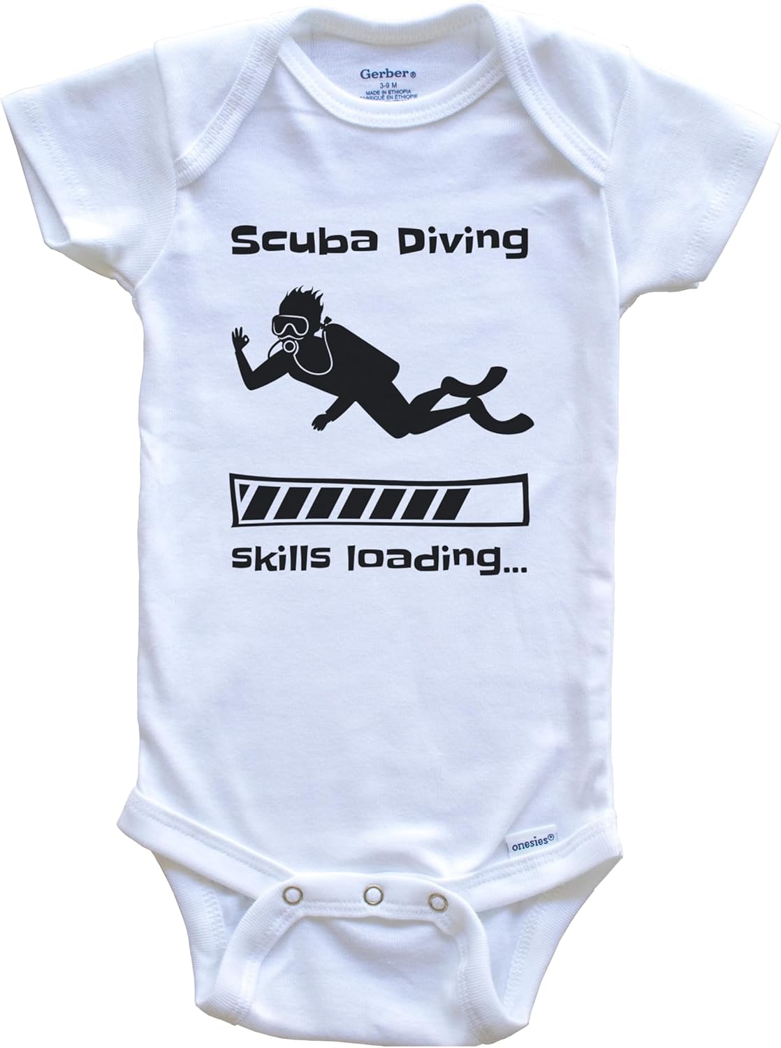 Scuba Diving Scuba Diver Funny Cute Baby Bodysuit Bundle (3 Piece Set)