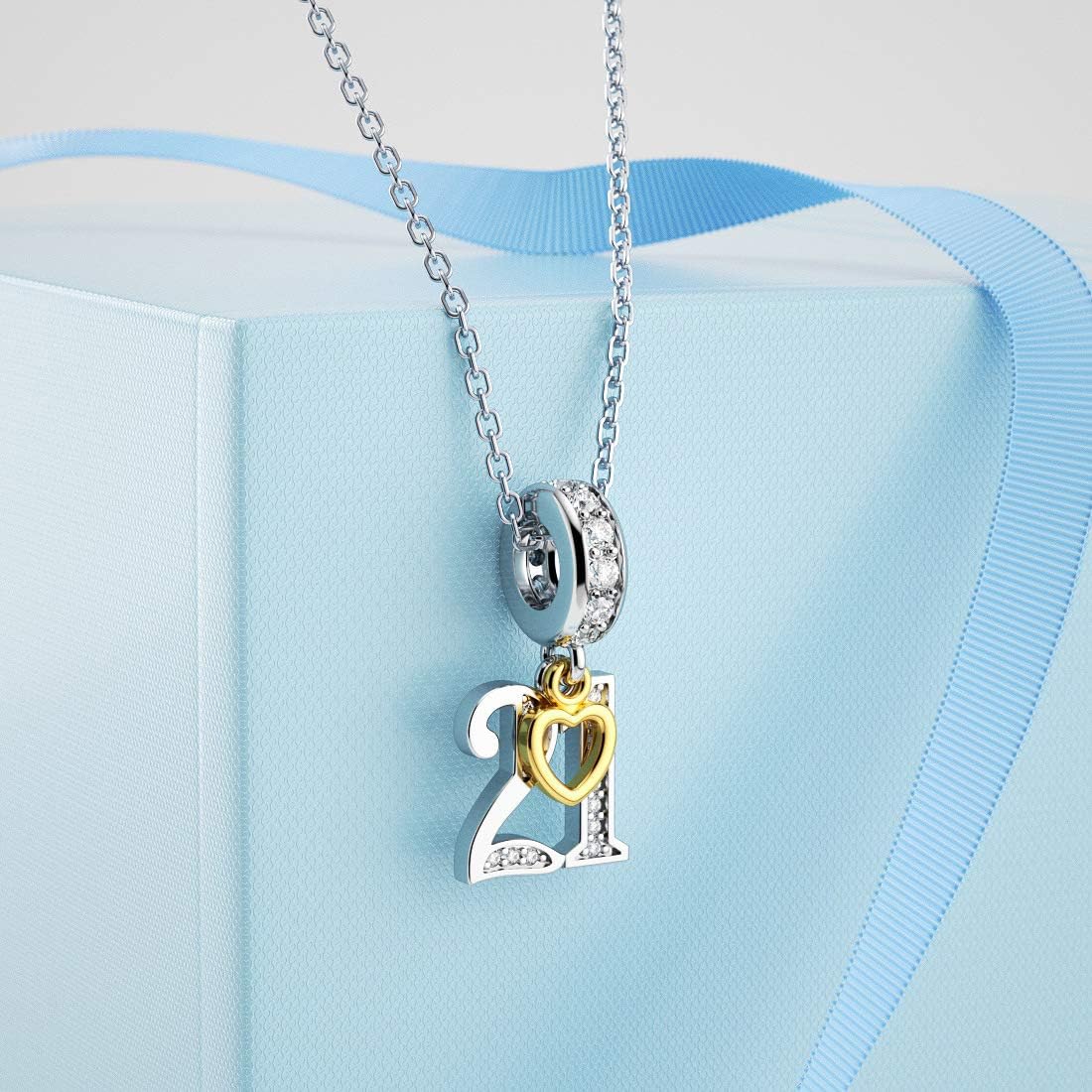 DALARAN Birthday Number 21st 30th 40th 50th Celebration Letter Charm for Bracelets Present for Women Wife Sister Friends - Image 3