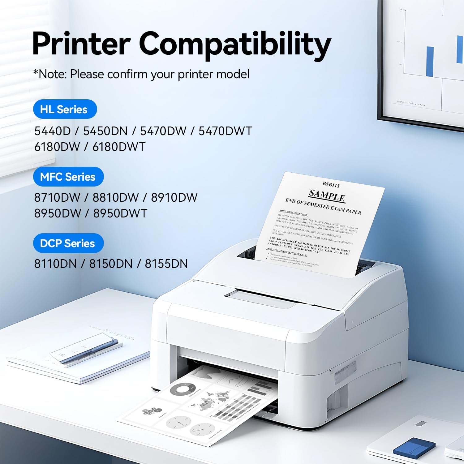 TN720 Toner Cartridge Black 2-Pack Replacement for Brother TN-720 TN750 TN-750 Toner Compatible with HL-5450DN HL-5470DW HL-6180DW MFC-8710DW MFC-8910DW MFC-8950DW DCP-8150DN Laser Printer Ink