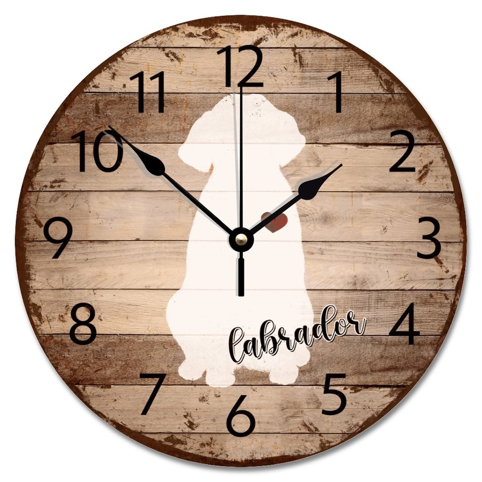 Horloge murale silencieuse sans tic-tac en bois rétro pour chambre à coucher