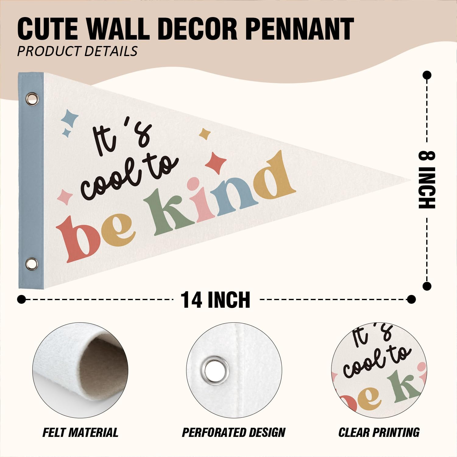 Kids Nursery Playroom Decor, It's Cool To Be Kind Pennant Banner Flags, Playroom Banner Kids Nursery Toddler Room Bedroom Wall Decor, 8x14 Inch