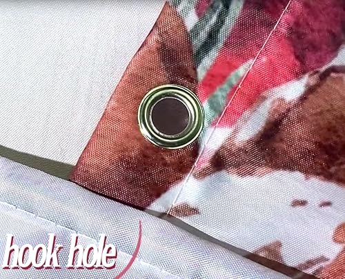 Miniatura 5 de Cortina de ducha de ciervos de invierno, Feliz Navidad, color gris, bosque nevado, animal, alce, reno, árbol de pino, pájaros rojos, bayas, granja,