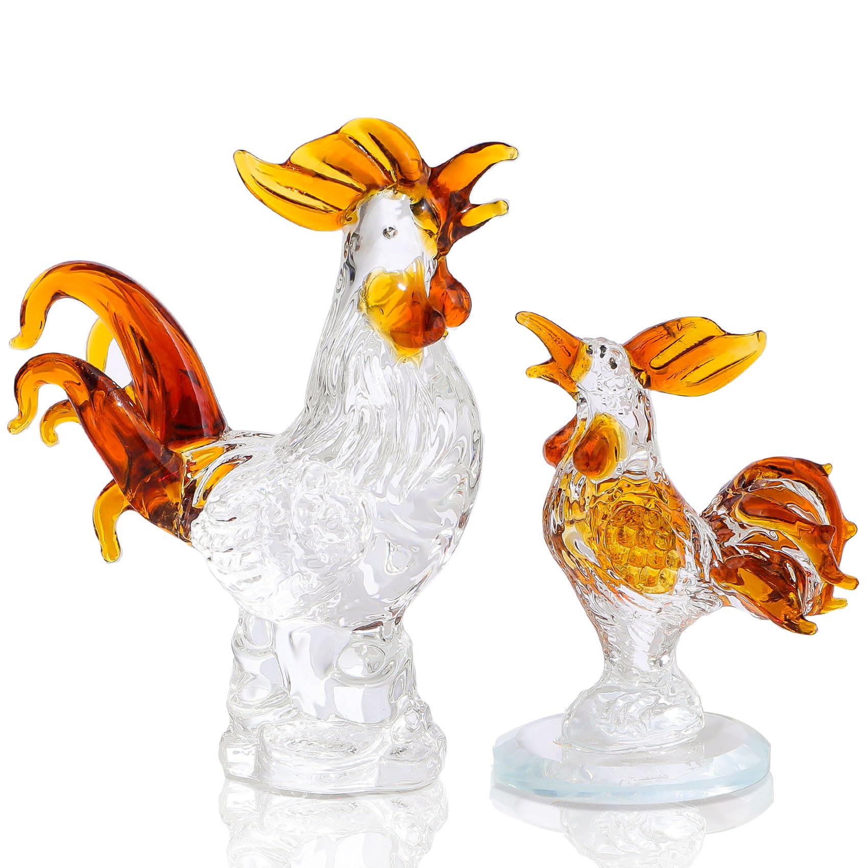 Movdyka Crystal Chicken Rooster Figurine