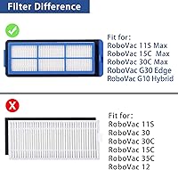 Vista 4 de Spare Accessories Compatible with Eufy 11S Max, G30, 30C Max, 15C Max, G32 Pro, Robotic Vacuum Replacements Side/Main Roller Brush Filter