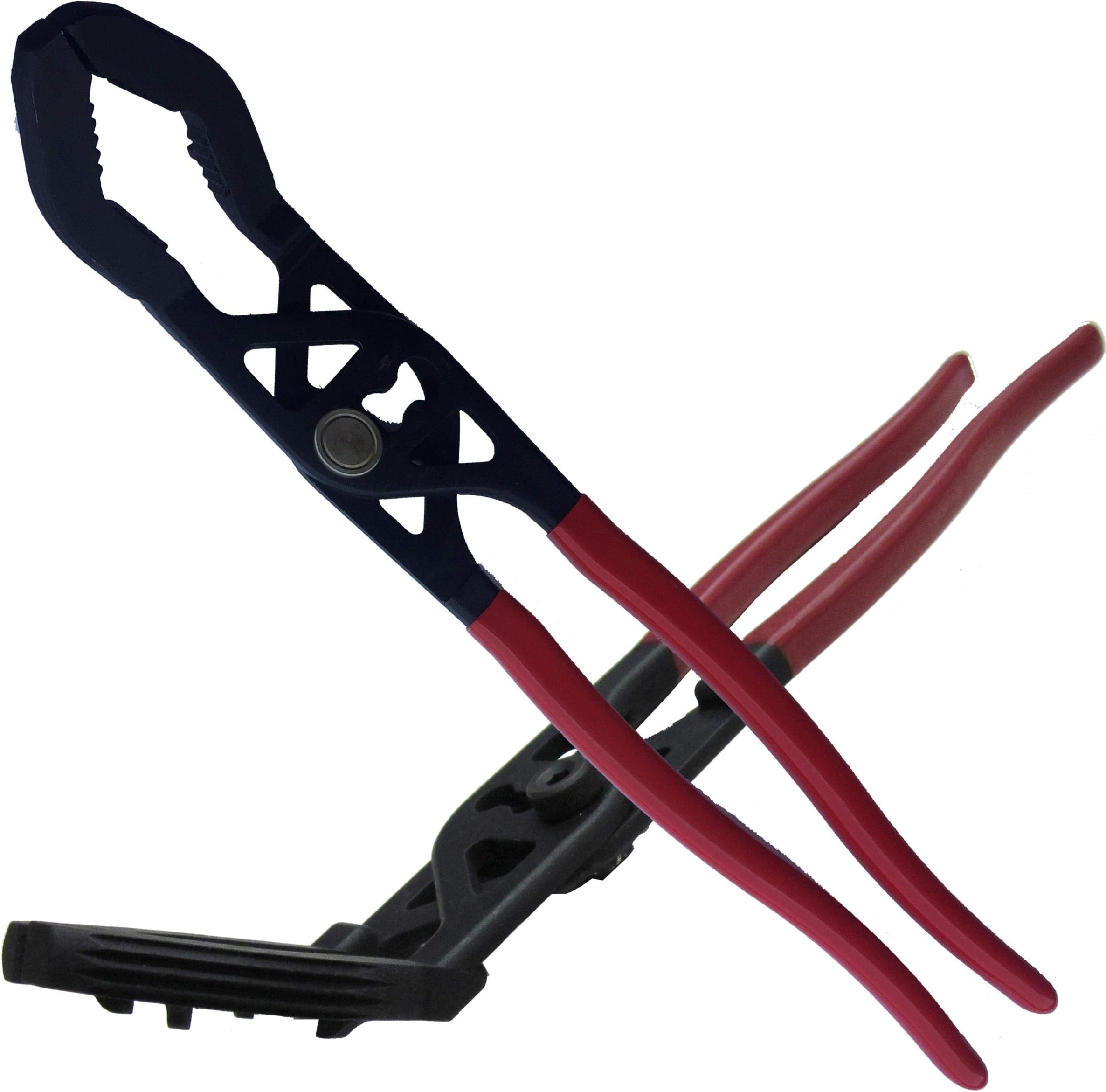 Keyfit Tools M Wrench 13" Pipe Pliers, Multi Use Angled For Tight Spaces Like Oil Filters, Plumbing, Under Faucet Sink Repair PVC Brass Unions P-traps Where Channellock & Knipex Won't Work