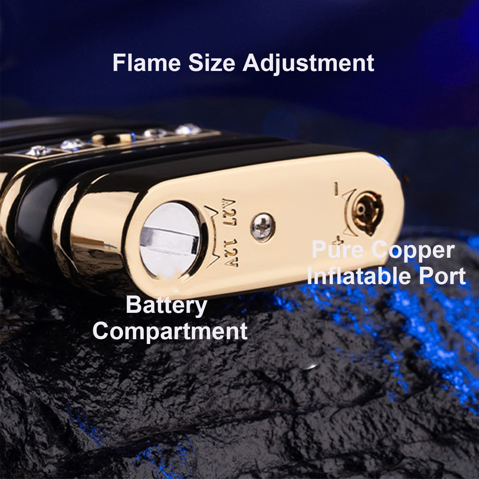 Encendedor de Metal Retro Inflable Portátil de Encendido de Gas Butano a Prueba de Viento Accesorios de Cigarrillos de Regalo para Hombres