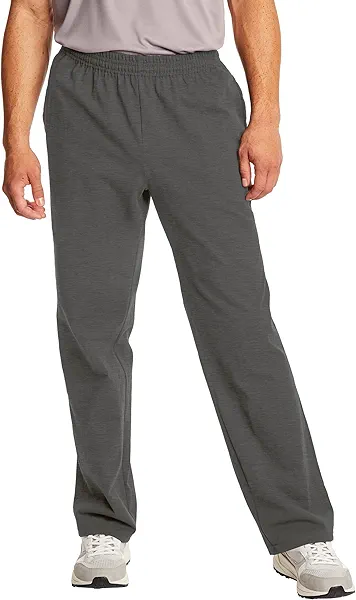 Hanes Essentials Sweatpants, Men’s Cotton Jersey Pants with Pockets, 33”, Charcoal Heather, Medium