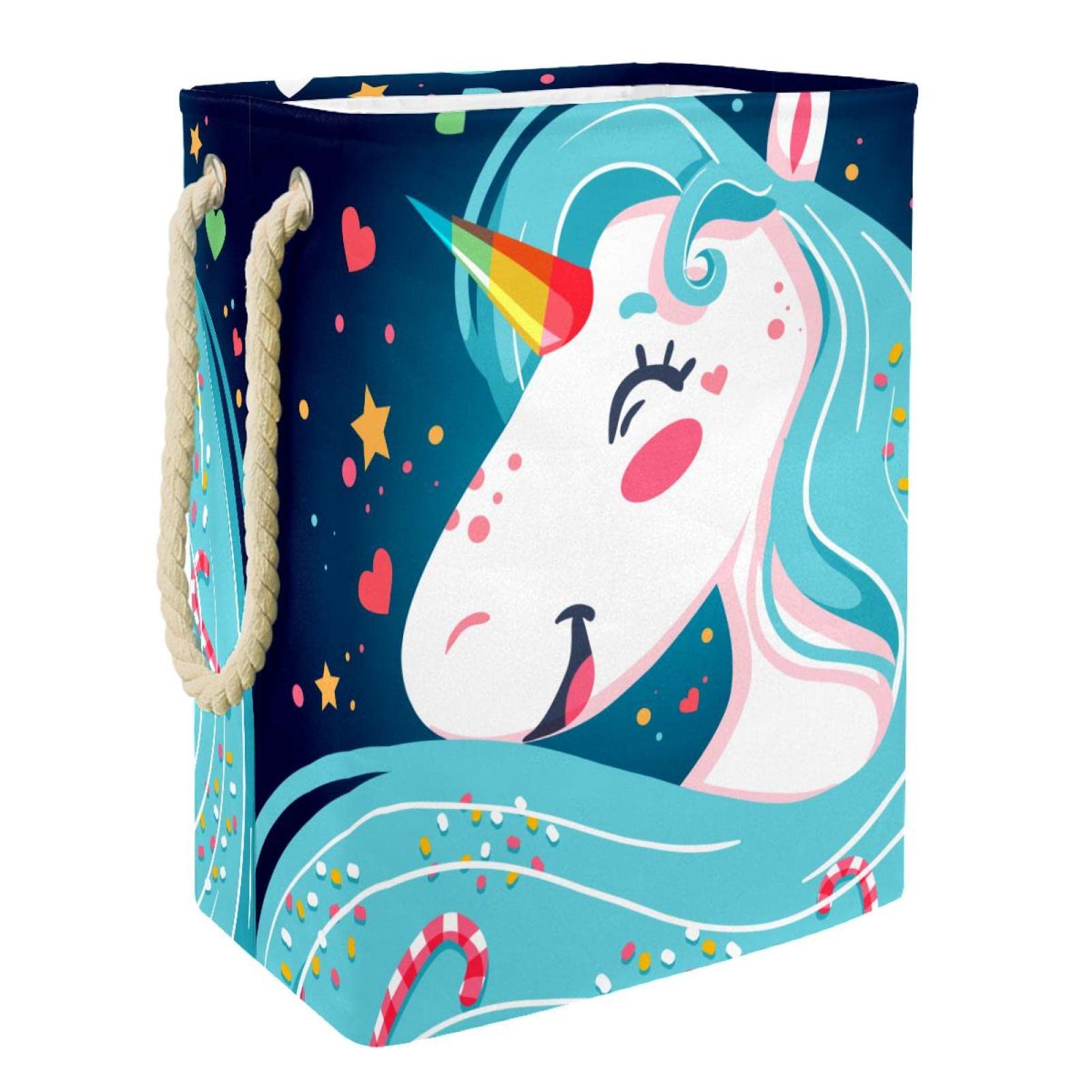 Panier à linge licorne grand format avec poignée durable pour chambre