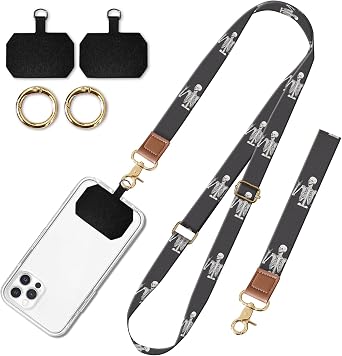 Cell Phone Lanyard Adjustable Crossbody Strap, Cute Phone Neck Wristlet Wrist Strap Patch for Keys Case Accessories