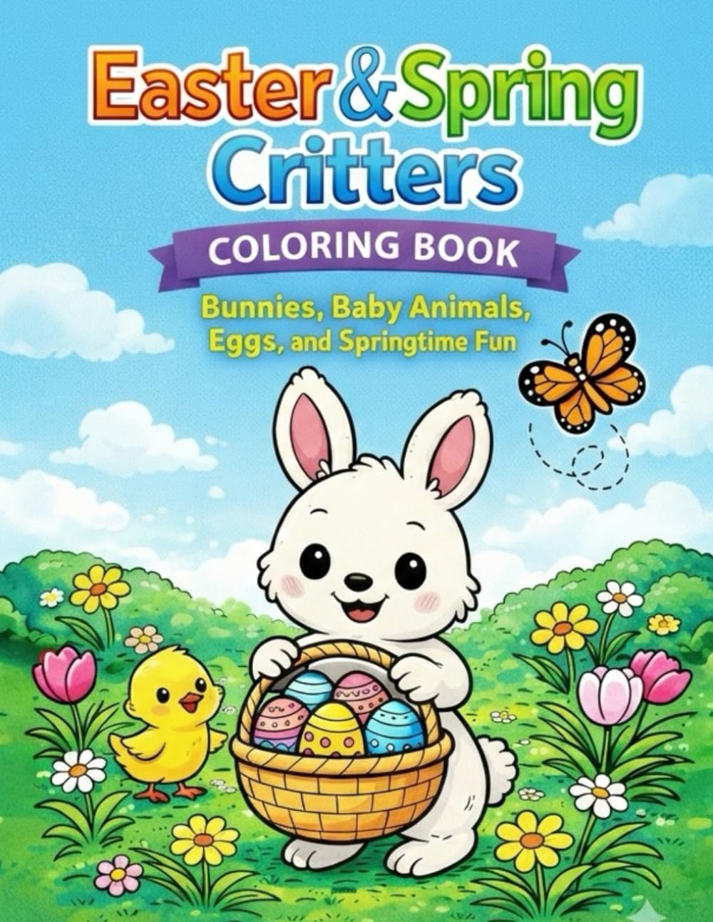 Easter & Spring Critters Coloring Book: Bunnies, Baby Animals, Eggs, and Springtime Fun