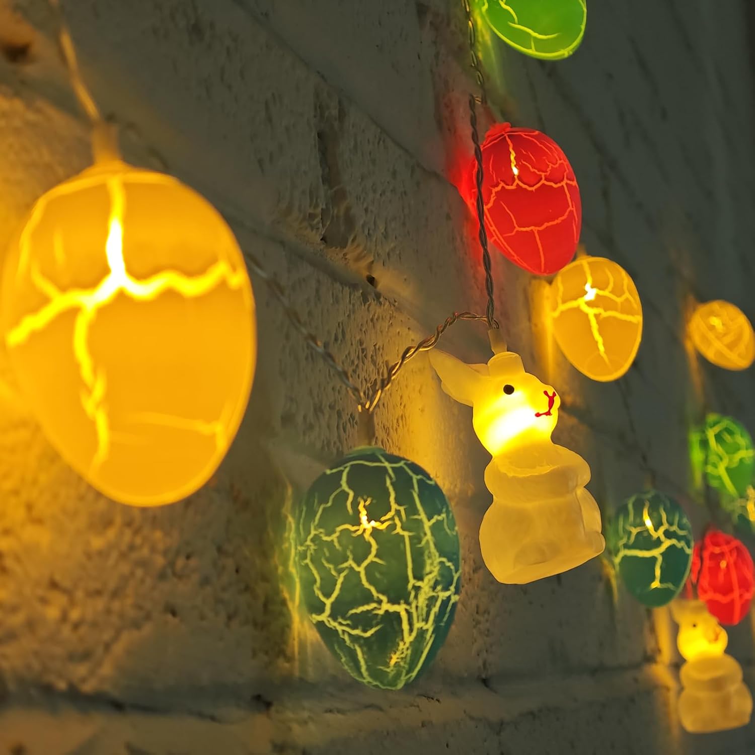 JINIU Decorations Easter Eggs String Lights, Battery