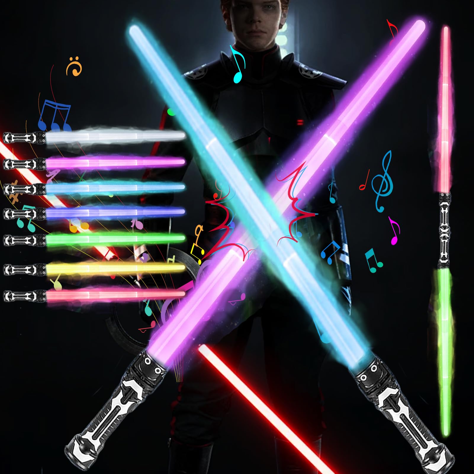 2 Pezzi Spada Laser,Spada Laser,2 in 1 Spada Laser Giocattolo Spade Laser Telescopiche Spada Laser Giocattolo per Bambini Light Up Sword Lightsaber Light Up Toy Lightsaber Toy