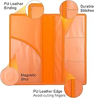 Vista 3 de Premium Soporte para Registro de Auto y Seguro con Cierre Magnético, Organizador para Guantera de Vehículo - Para Documentos, Tarjetas, Licencia