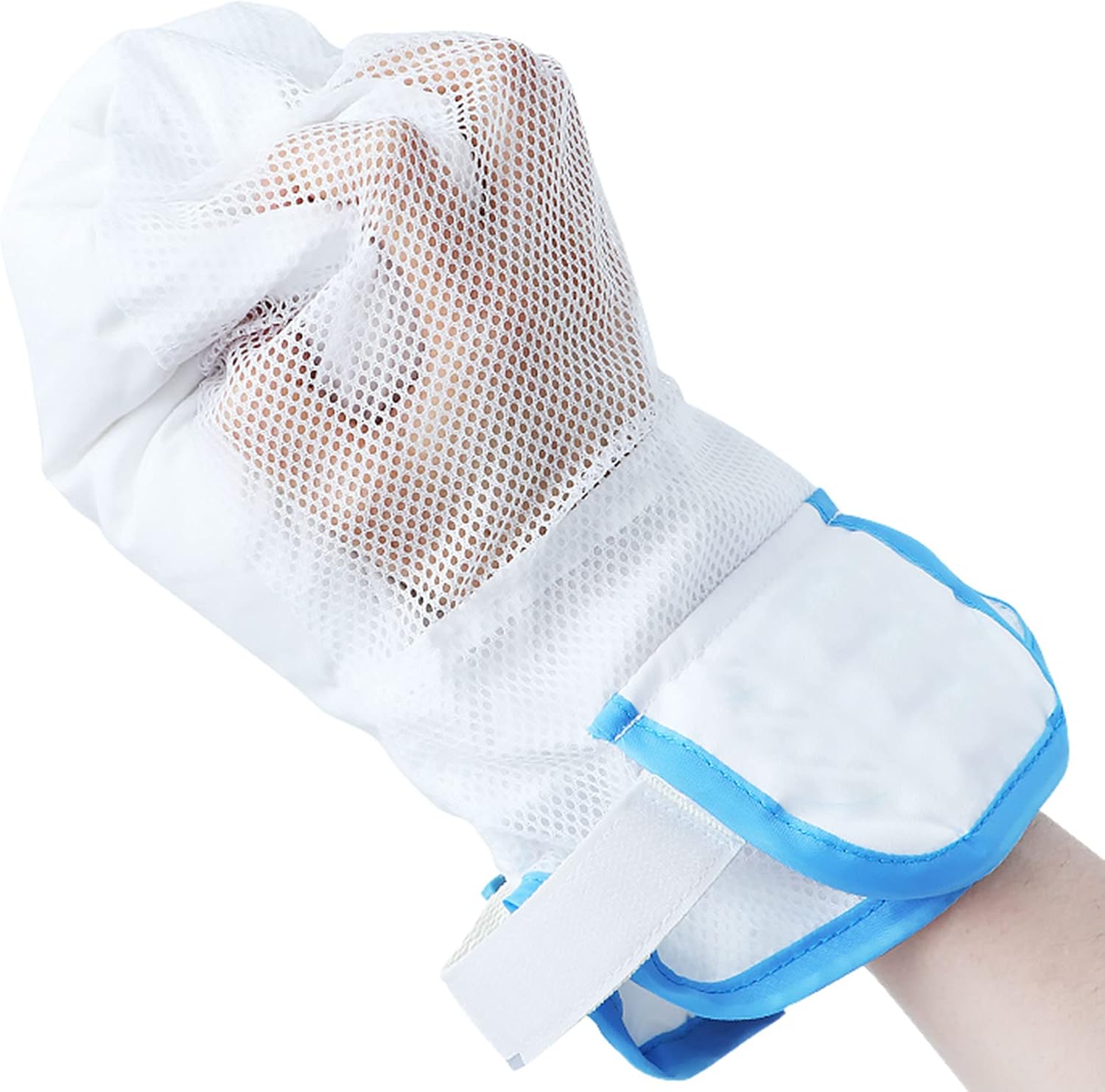 Medical Hand Restraints Safety Mitts Glove for Dementia Elderly and Patients, Fingers Separated Design with Breathable Mesh and Thick Sponge Filling to Keep Comfort and Prevent Scratching(1pcs)